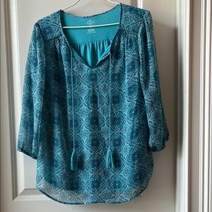 St John’s Bay - Teal Patterned Women's Top